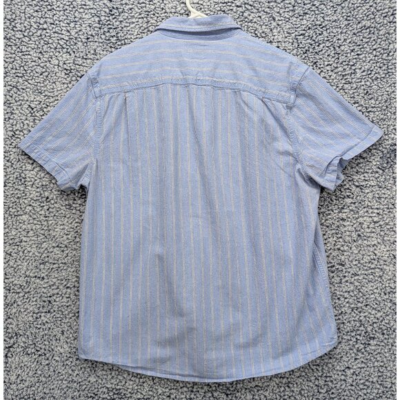 Lucky Brand Button Up Shirt Mens LG Short Sleeve Travel Golf Beachy Western Blue - Picture 2 of 11